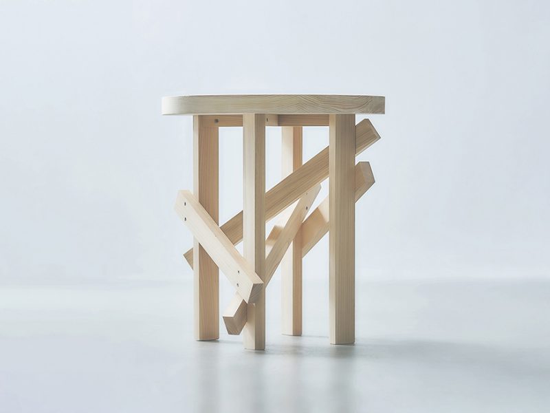 匠宿オリジナル 隈研吾氏監修スツール(杉山浩太氏サイン入り)